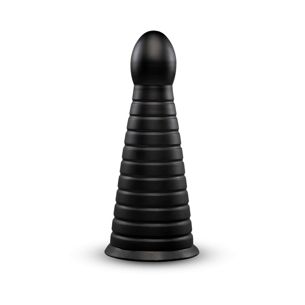 b-Vibe Cone 10 in. Tapered & Ribbed Dildo with Suction Cup - Image 2