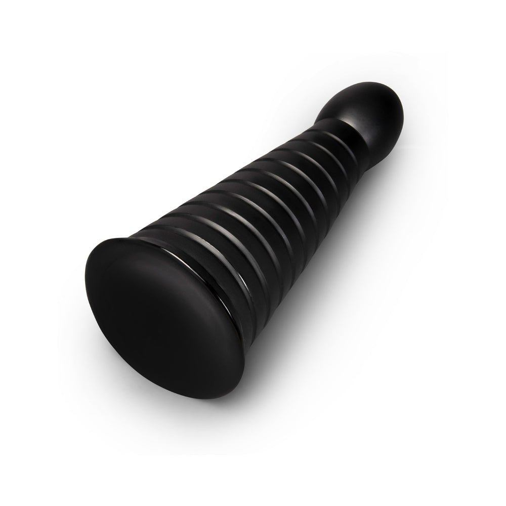 b-Vibe Cone 10 in. Tapered & Ribbed Dildo with Suction Cup - Image 4