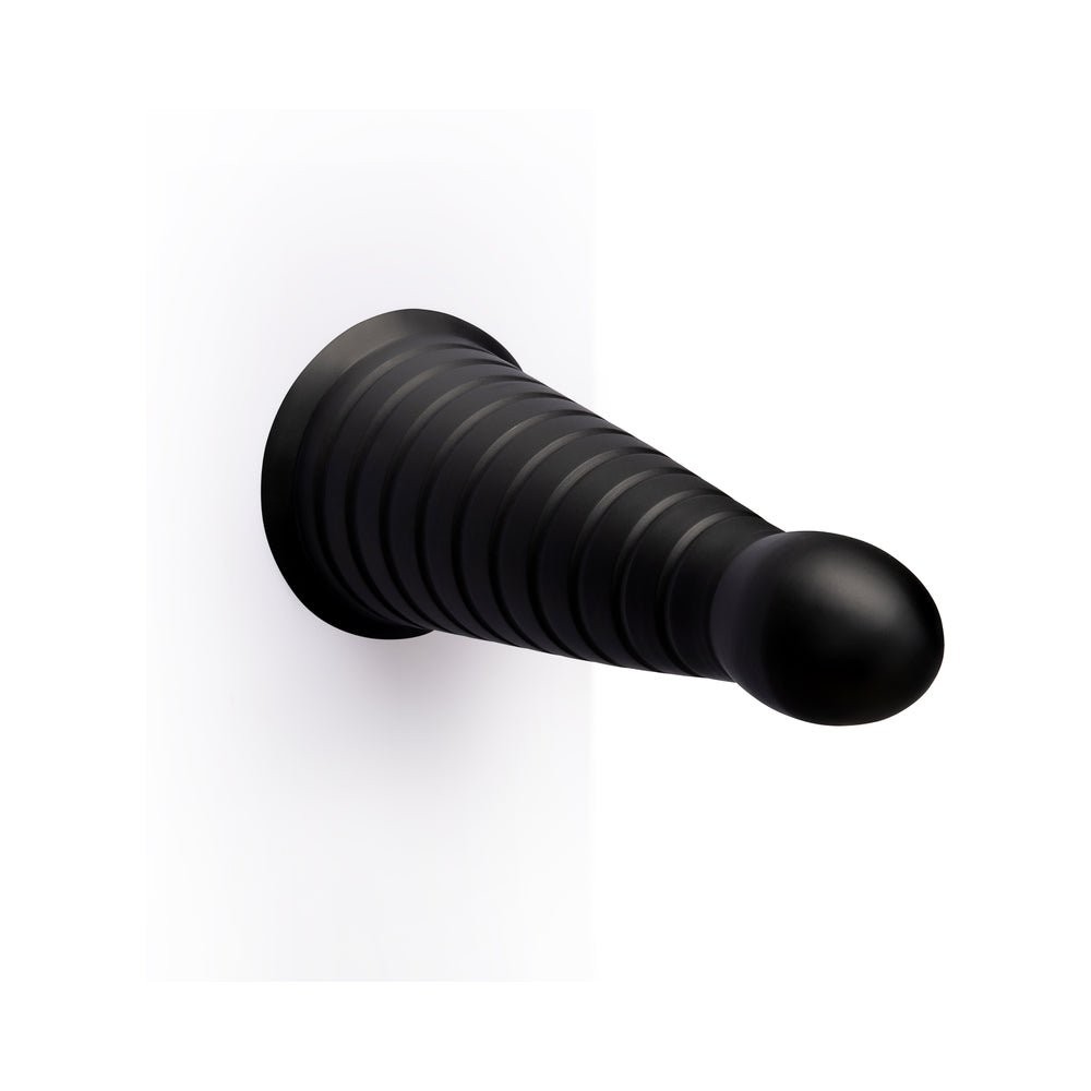 b-Vibe Cone 10 in. Tapered & Ribbed Dildo with Suction Cup - Image 5