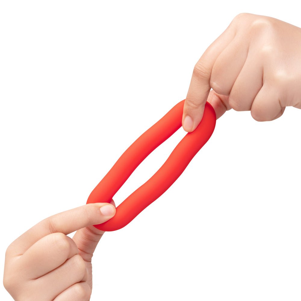 b-Vibe Flex Ring Bulk Silicone C-Ring Red - Image 6