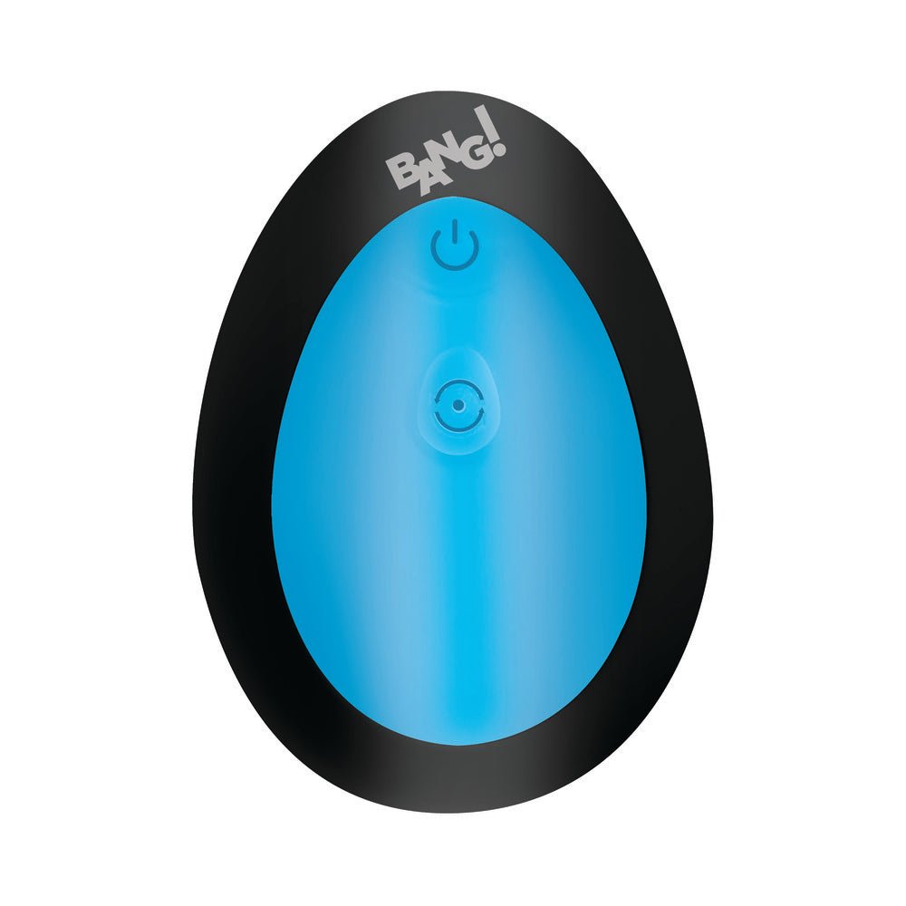 BANG! Thrusting & Vibrating Silicone Butt Plug Blue - Image 5