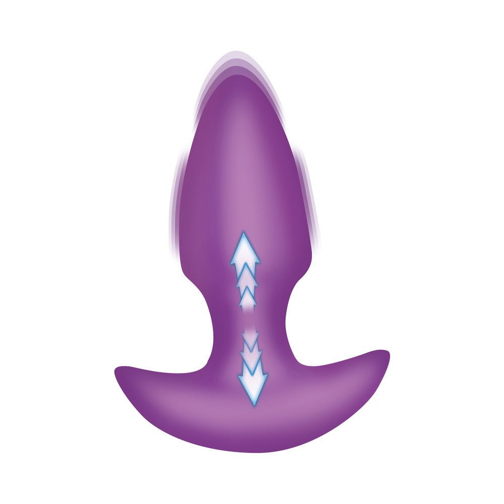 BANG! Thrusting & Vibrating Silicone Butt Plug Purple - Image 3