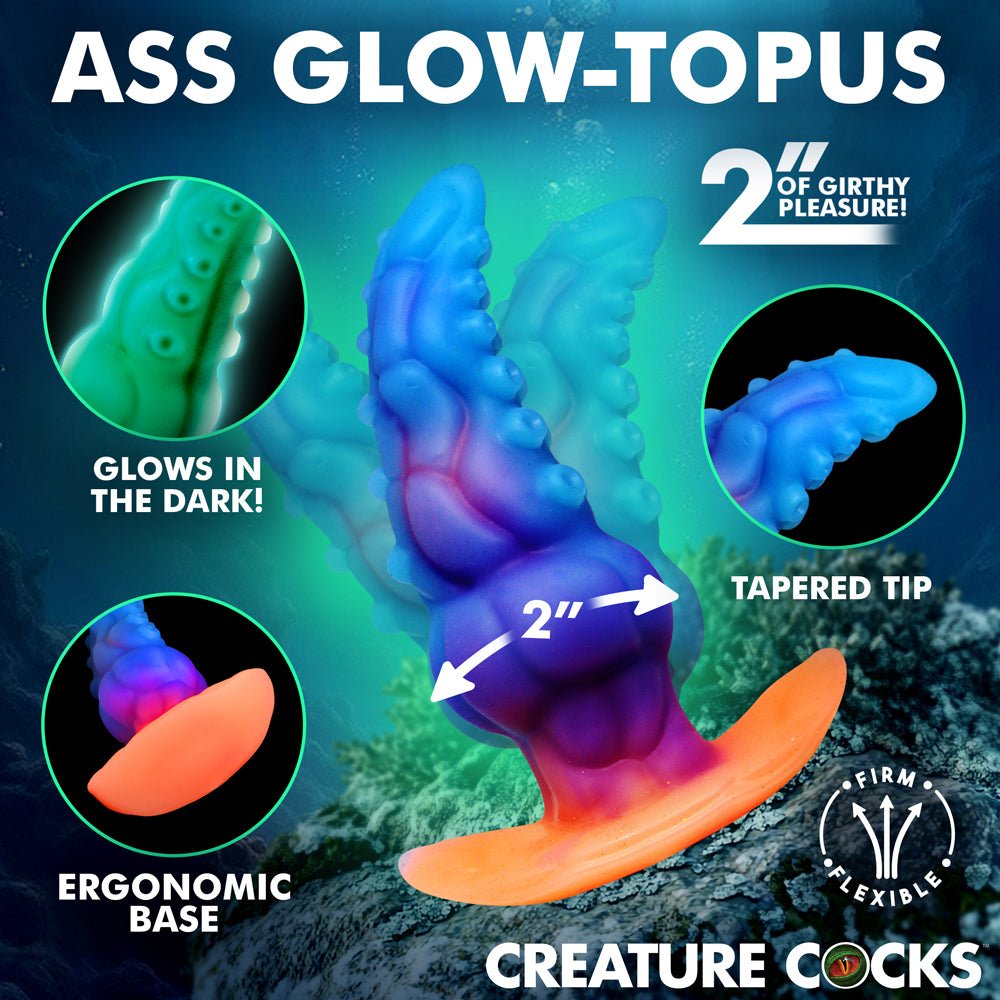 Creature Cocks Glowtopus Glow-in-the-Dark Silicone Anal Plug - Image 5