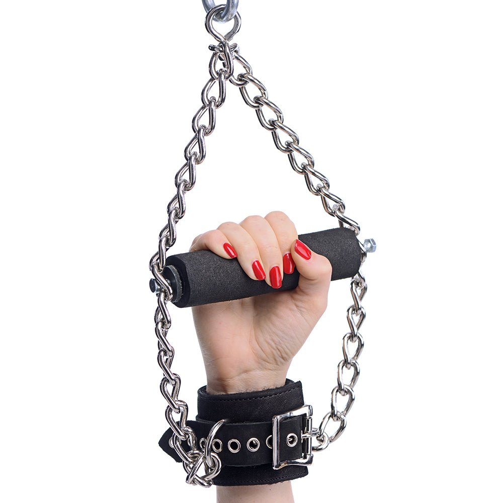 Strict Leather Fur Lined Nubuck Suspension Cuffs with Grip - Image 4