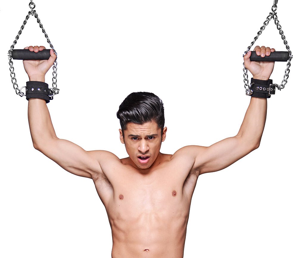 Strict Leather Fur Lined Nubuck Suspension Cuffs with Grip - Image 5