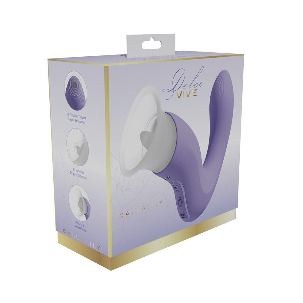 VIVE Dolce Callalily G-Spot Tapping with Tongue Stimulator & Breast/Vulva Pump