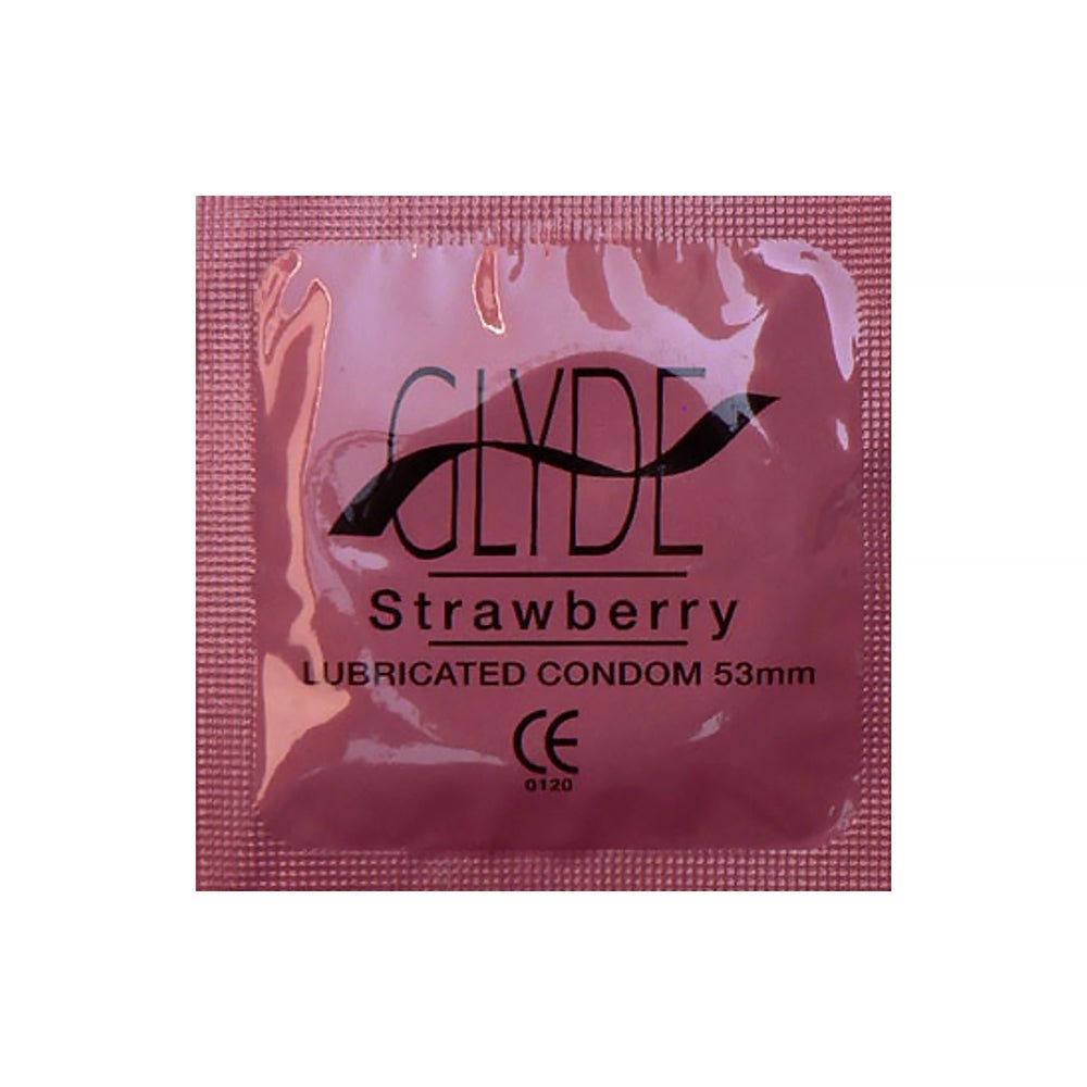 GLYDE Ultrathin Latex Condom Strawberry Flavored 12-Count - Image 3