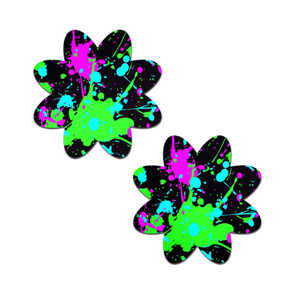 Pastease Vibrant Neon Paint Splatter Petal Breast Pasties