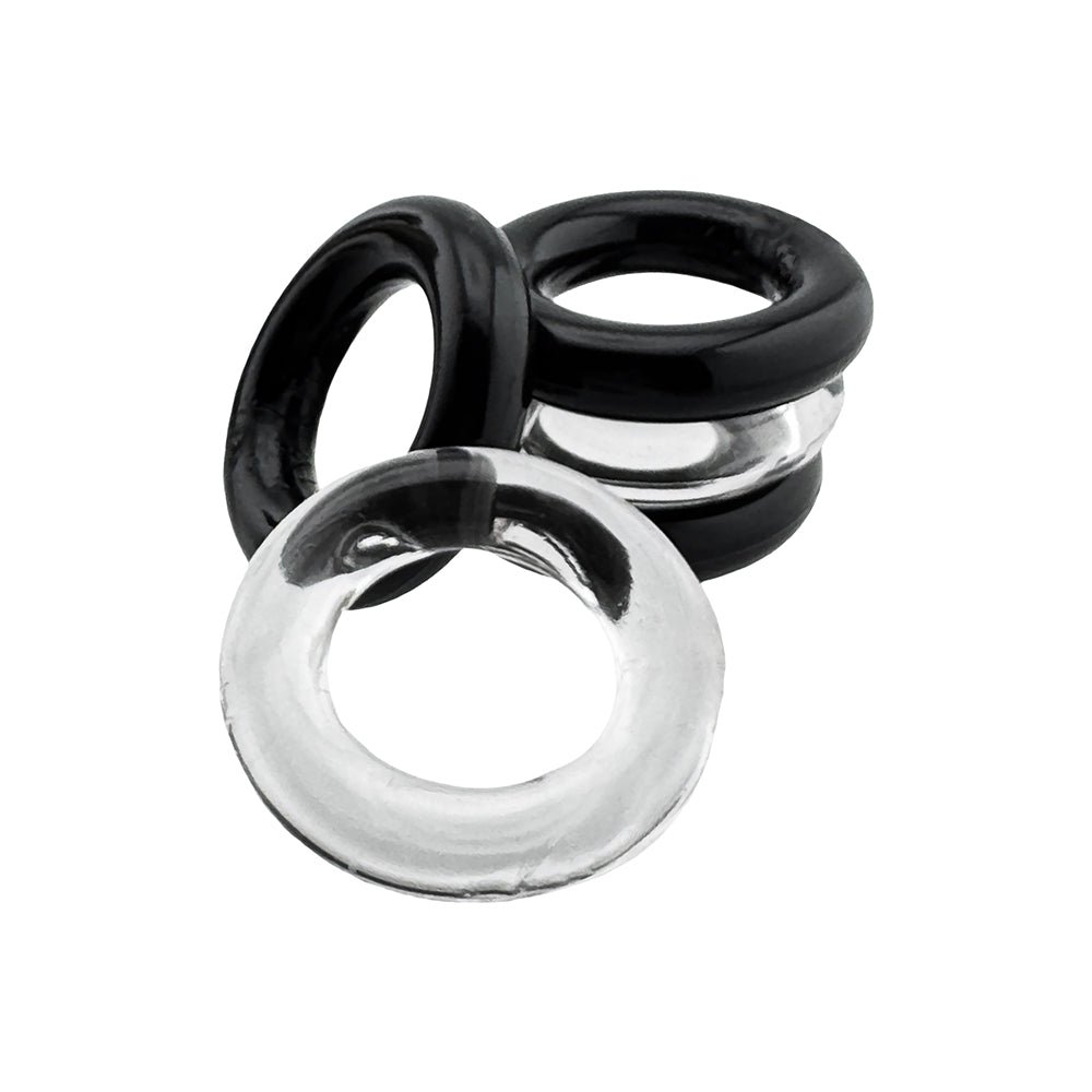 Hunkyjunk Jacker 5-Stack Five-Pack Tube Super-Strong Cockrings Clear/Black - Image 3