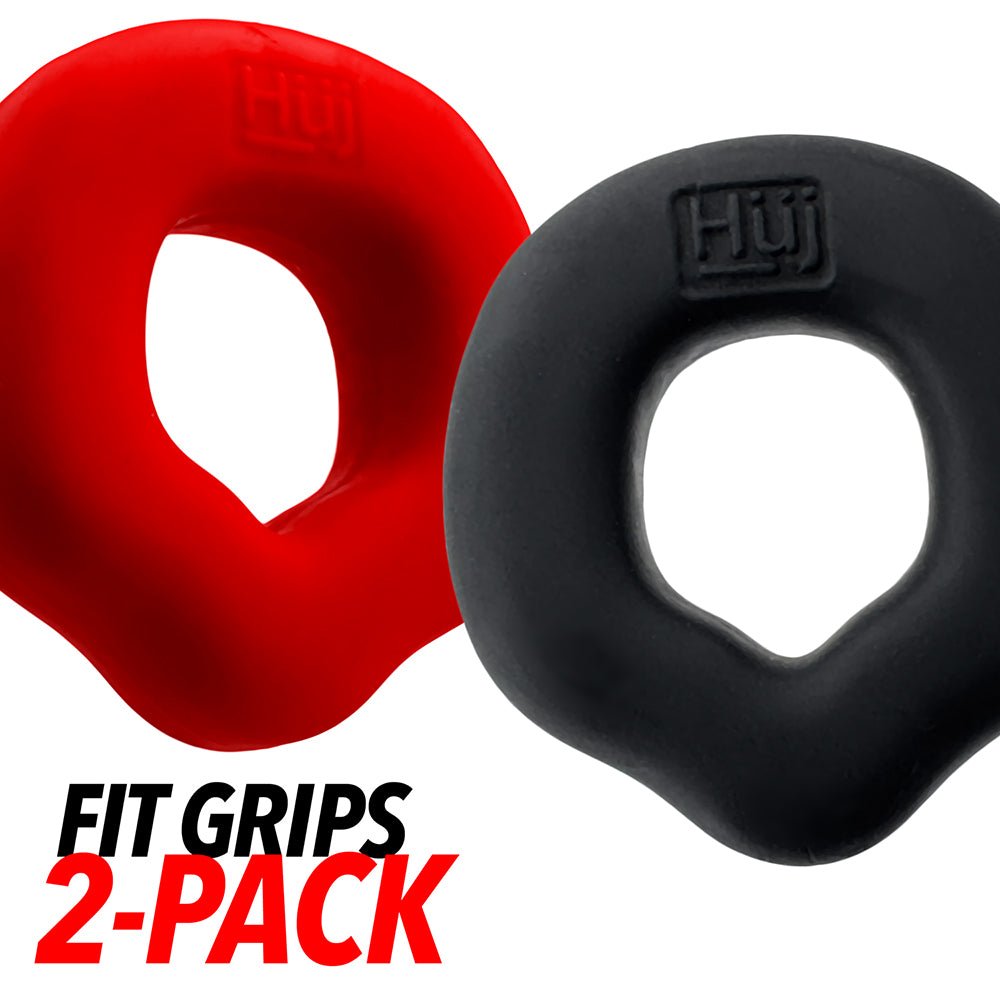 Hunkyjunk Fit Grips 2-Pack Ergo-Fit Cockrings Black/Red - Image 4