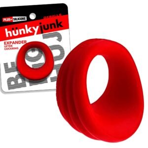 Hunkyjunk Expander Slimmer Scoop Style Cockring Red Velvet