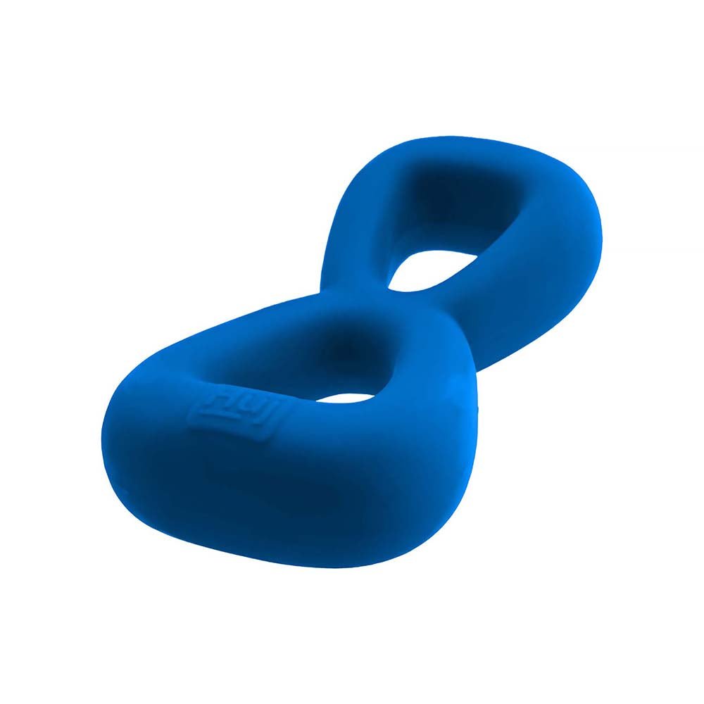 Hunkyjunk Boomerang Double-Ring Cockring & Nut-Tugger Teal Fizz - Image 4