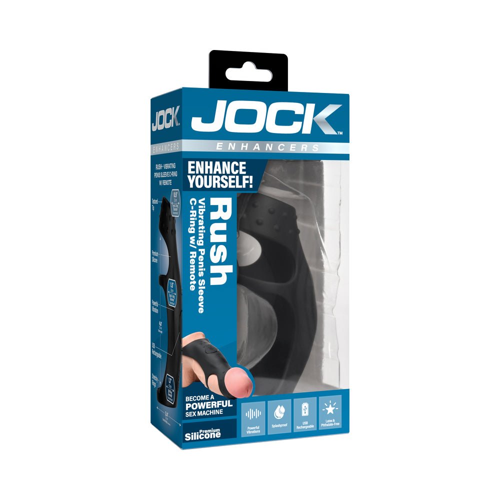 JOCK Enhancers Rush Vibrating Penis Sleeve C-Ring with Remote