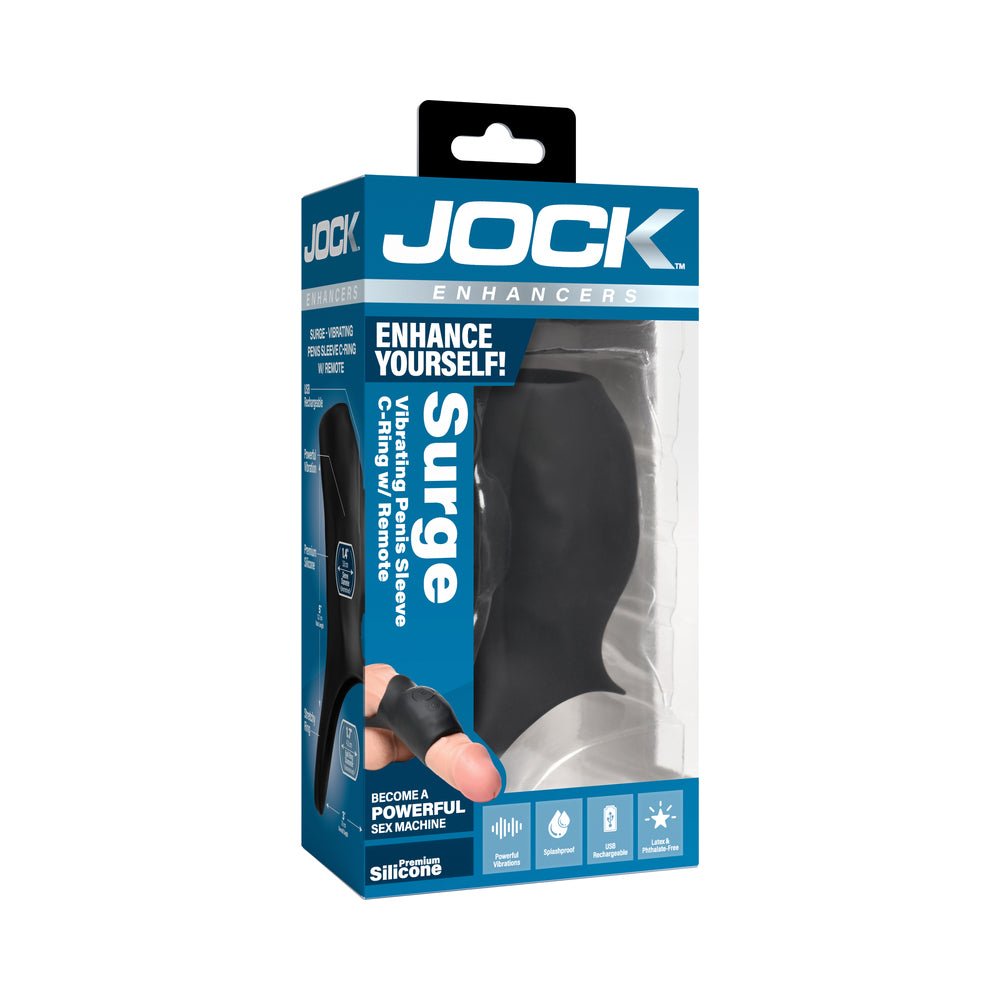 JOCK Enhancers Surge Vibrating Penis Sleeve C-Ring with Remote