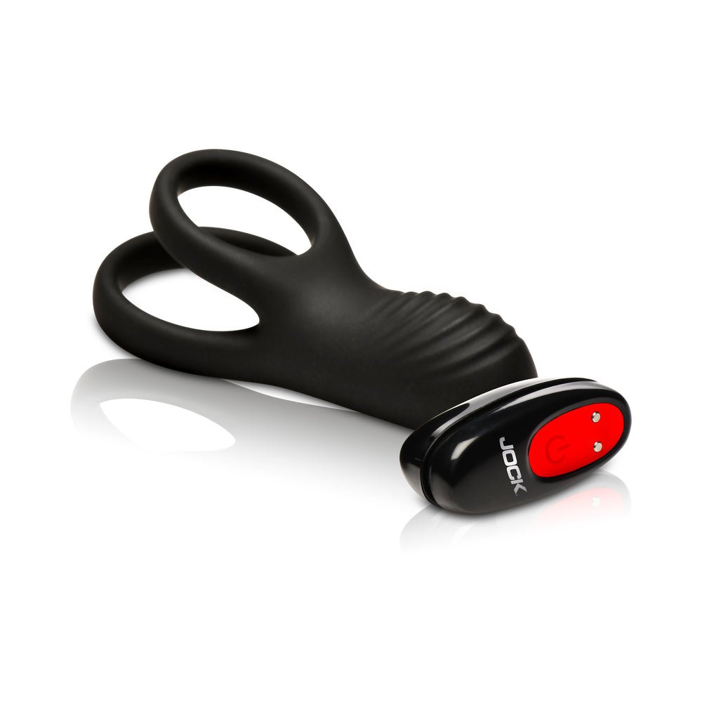 JOCK Enhancers Hard-On Vibrating Silicone C-Ring w /Clit Stim - Image 2