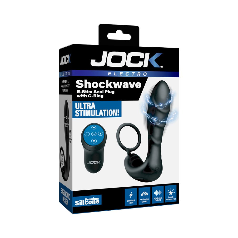 JOCK Electro Shockwave E-Stim Anal Plug with C-Ring