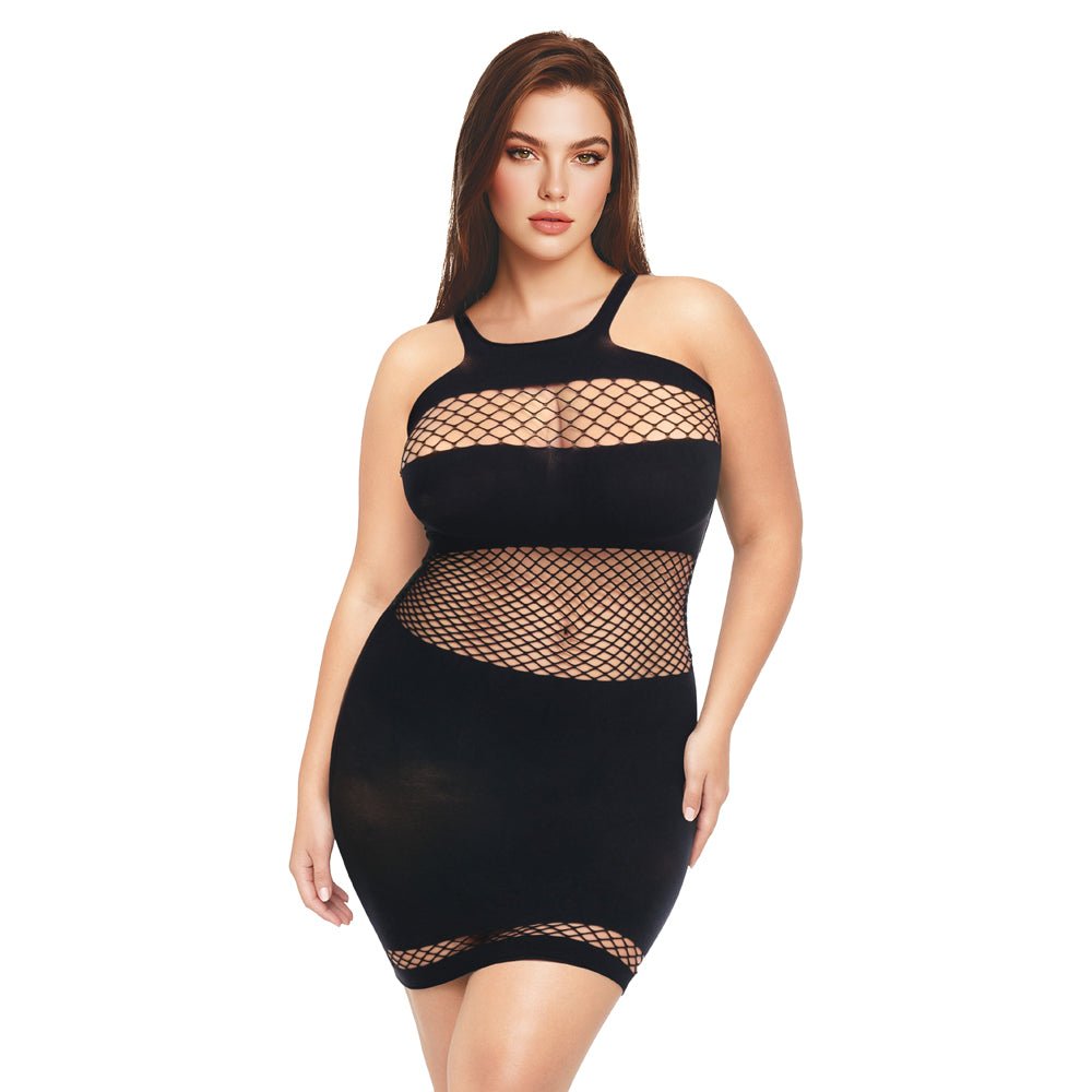 Me You Us Fishnet Mini Dress Black Queen Size - Image 2