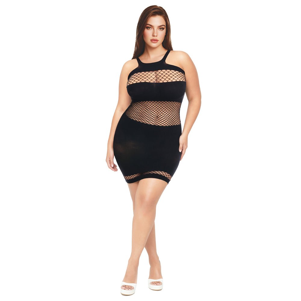 Me You Us Fishnet Mini Dress Black Queen Size - Image 4