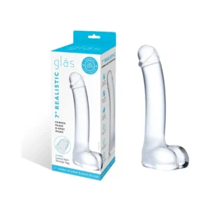 Glas 7 in. Realistic Curved Glass G-Spot Dildo