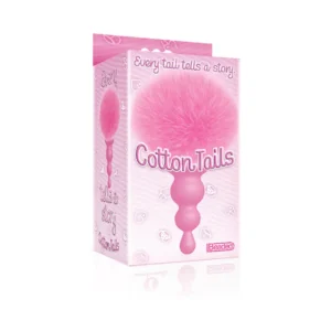The 9's Cottontails Silicone Bunny Tail Butt Plug Beaded Pink